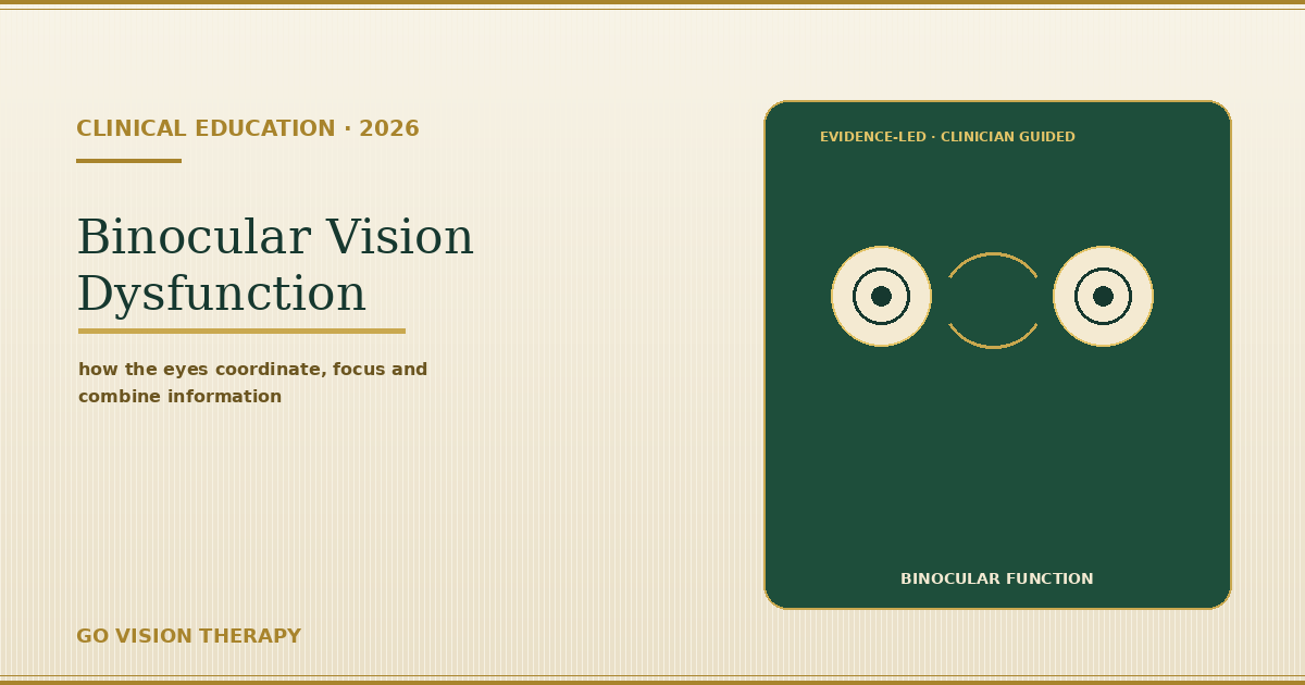 Binocular Vision Dysfunction (BVD): Symptoms, Diagnosis & Treatment Guide