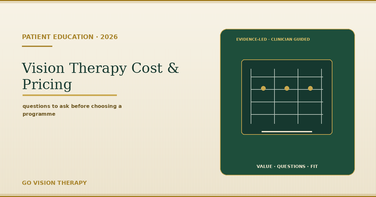 Vision Therapy Cost & Pricing Guide: What to Expect in 2026