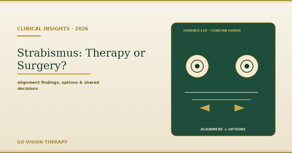 Vision Therapy for Strabismus: Beyond Eye Muscle Surgery
