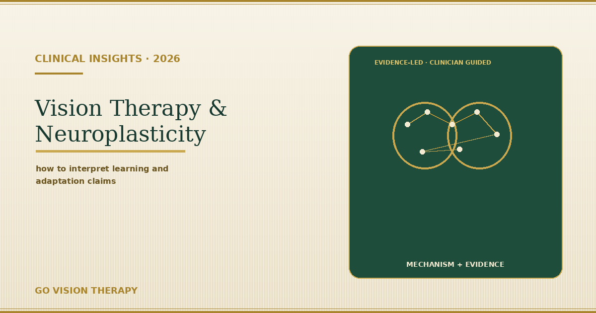 Vision Therapy and Neuroplasticity: How the Brain Rewires Itself in 2026